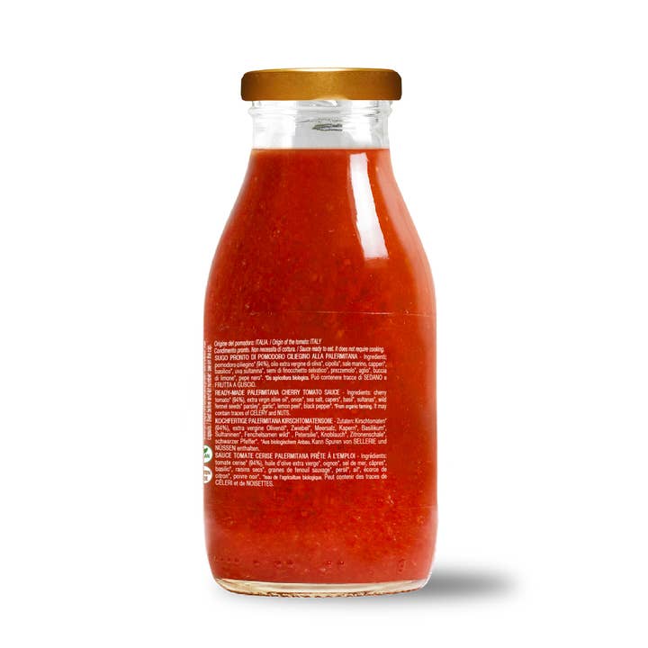 CONVIVIA for italian food lovers - Vente Sauces pour pâtes - Sauce tomate cerise bio de style Palermitana prête 250g