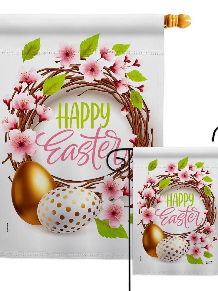 Drapeau de décoration printanière de couronne de Pâques pour la vente par Two Group Flag Co
