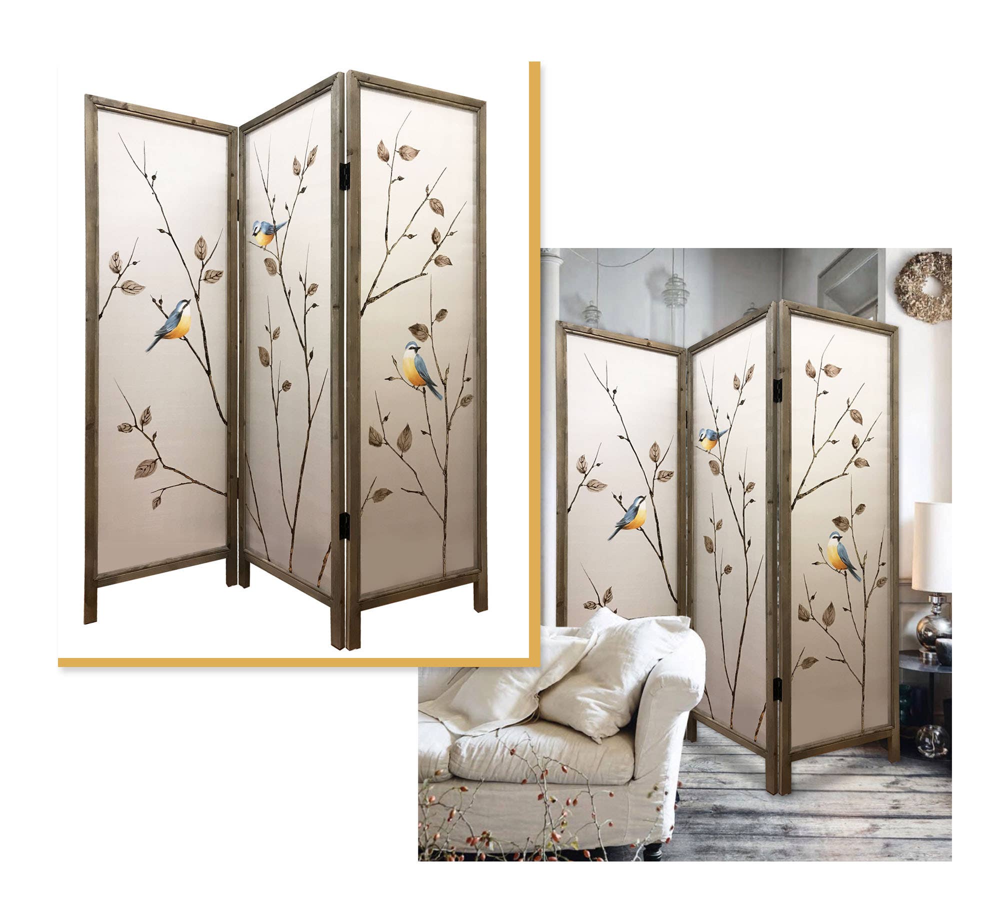 Screen Gems - Vente Paravents - Paravent Bosque Screen Gems à 3 panneaux1