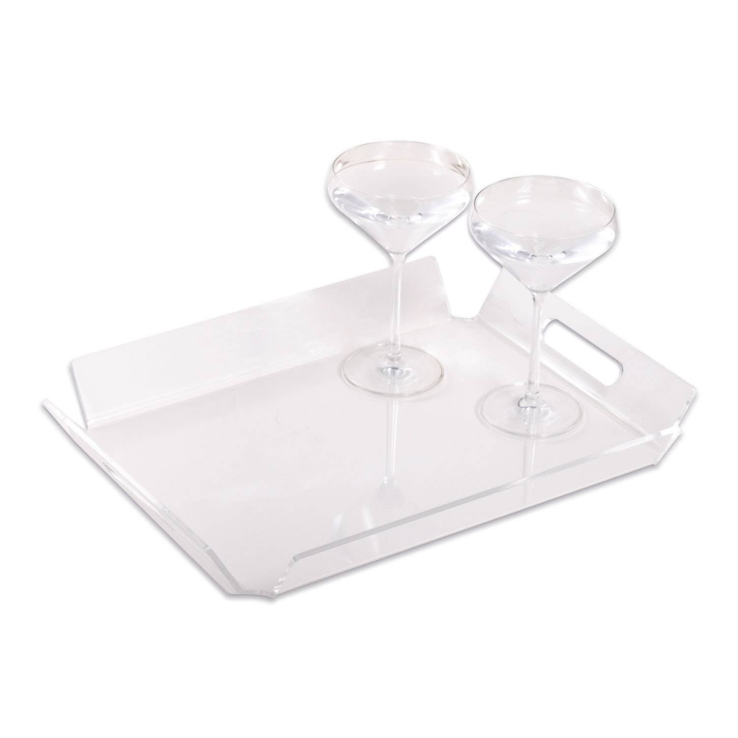 BeyBerk International - Wholesale Decorative Tray - Dezi Acrylic Tray Large Clear1