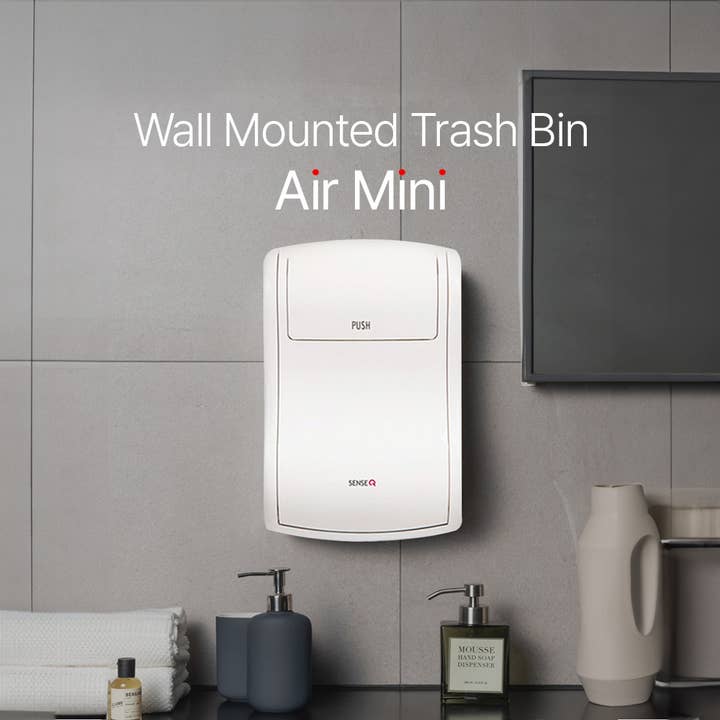 senseQ - Wholesale Trashcan/Trash Bin - Hanging Trash Can, Lid, Air Mini Wall-mounted Garbage bin 3L