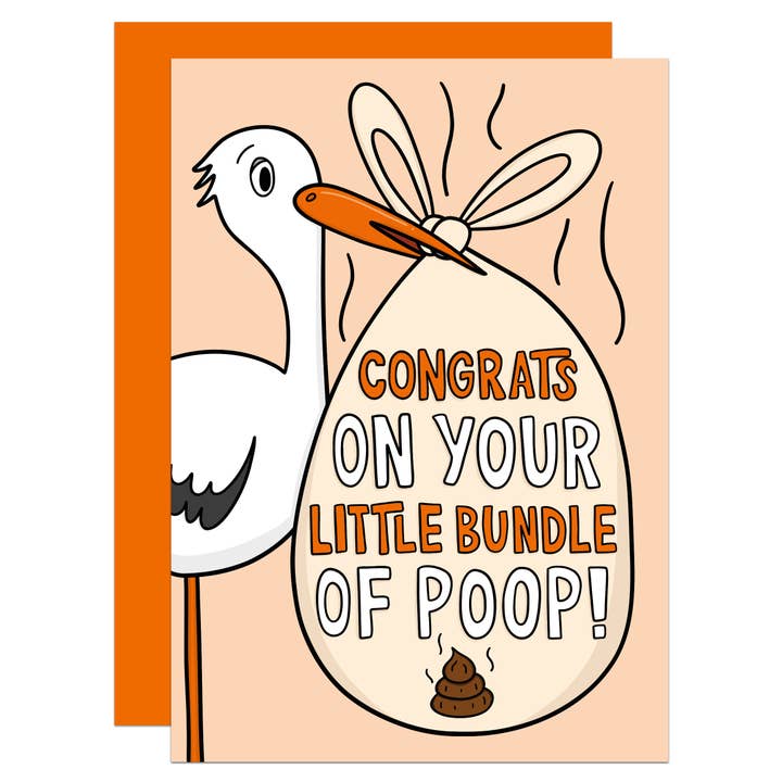 Bundle of Poop A6 Card for wholesale by TeePee Creations