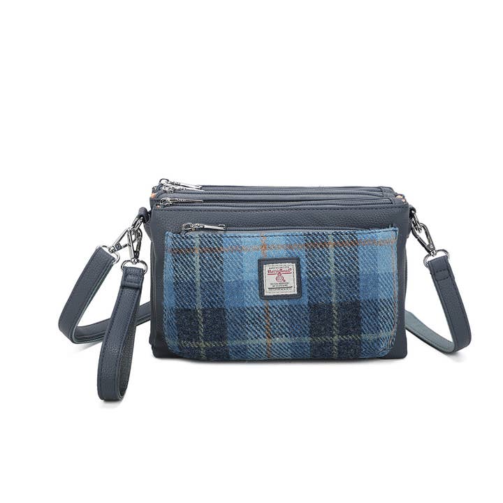 Harris Tweed Skye Blue Crossbody Purse Style Bag for wholesale by Strathurie