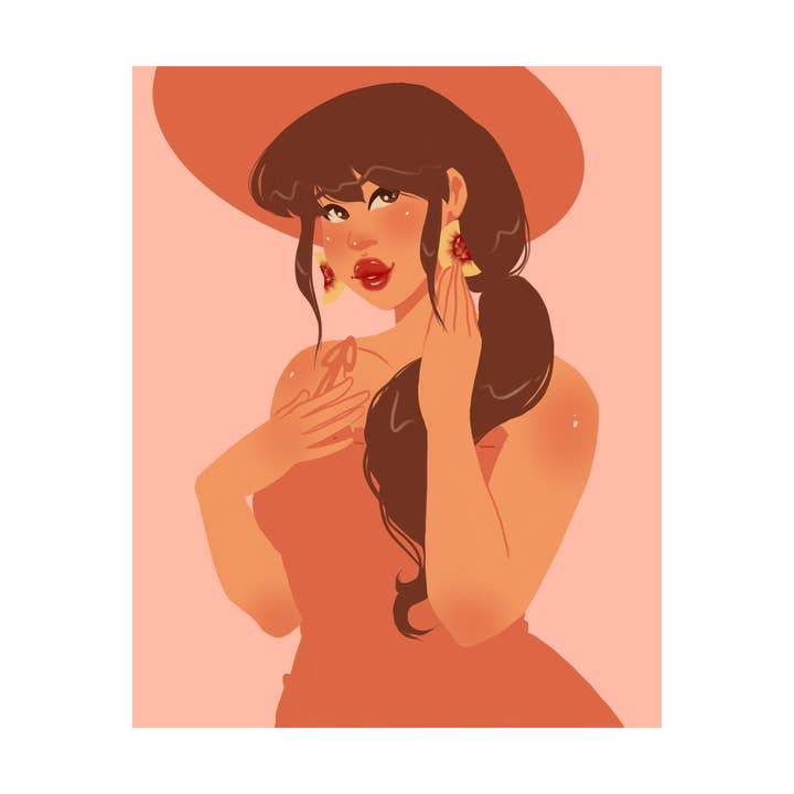 🍑 Impression artistique de sorcière à la nectarine - 8x10" et 5x7" pour la vente par Rainbow Coven Designs