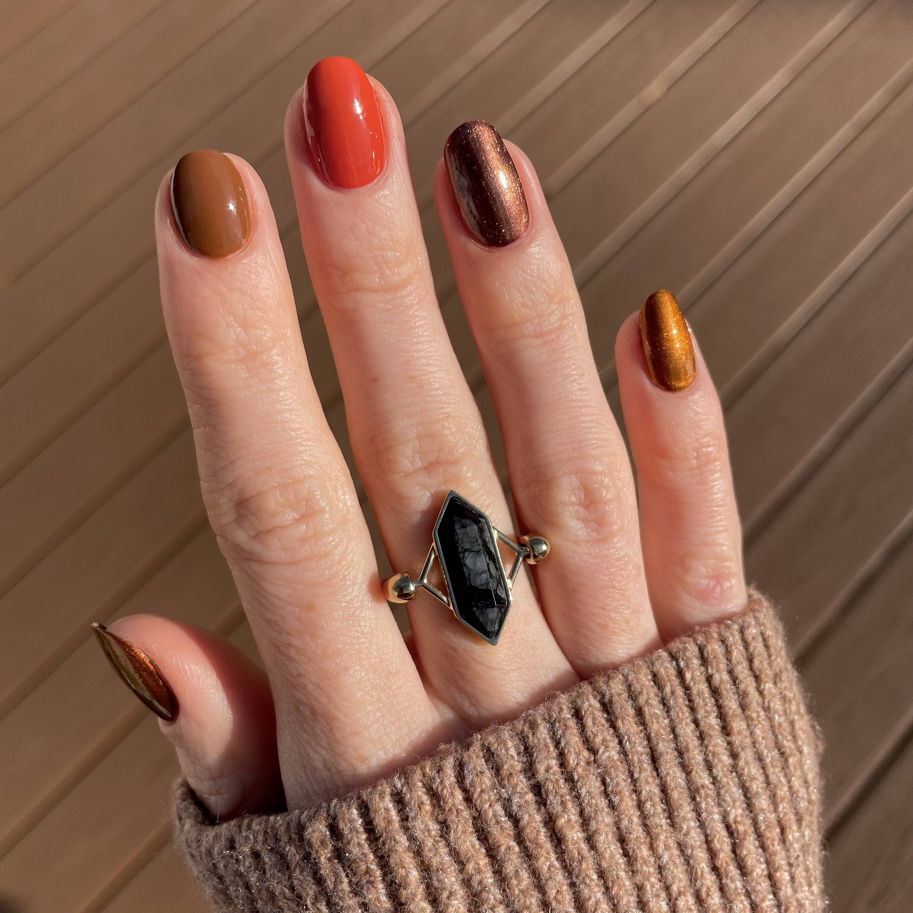 CONQUERing - Wholesale Cocktail/Statement Ring - Black Picasso Jasper TwinPoint™ Crystal Element3