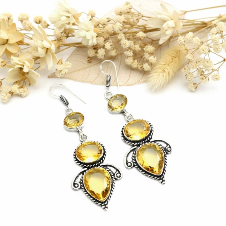 Citrinstenörhängen för wholesale av Produtos Namasté