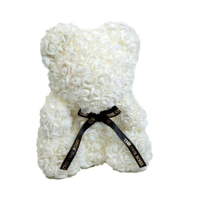 White Rose Bear for wholesale by The One Roses