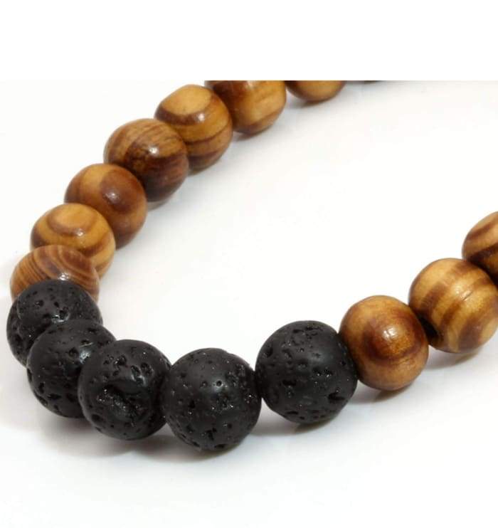 Fuze Body - Wholesale Aromatherapy Bracelet - Lava Stone Essential Oil Bracelet - Wood Beads 52