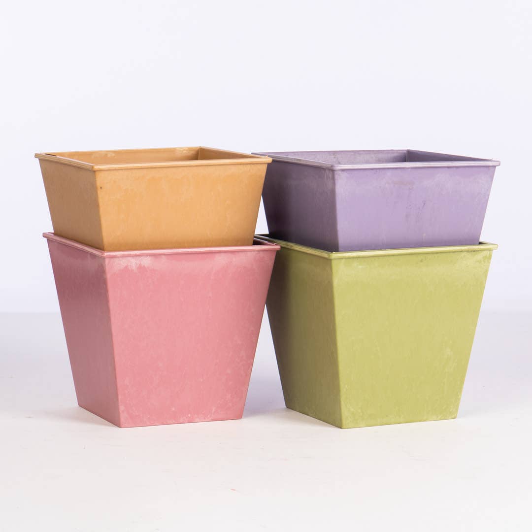 Square Poly Planters Asst/4 colors - plants or gifts for wholesale by Willow Group