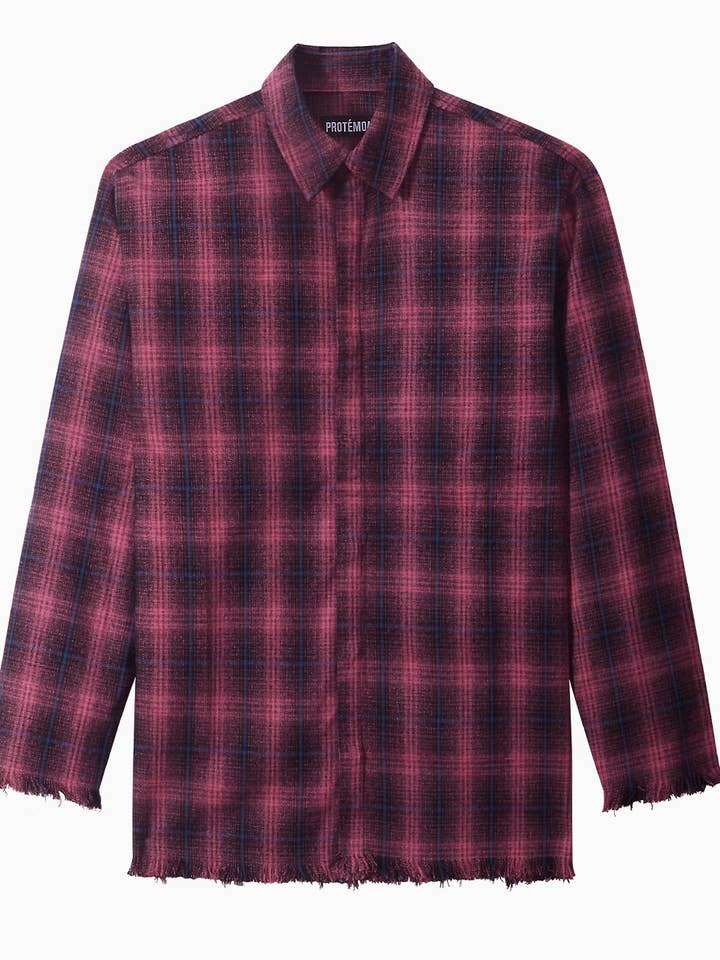 Chemise rose à carreaux pour la vente par Protémoa