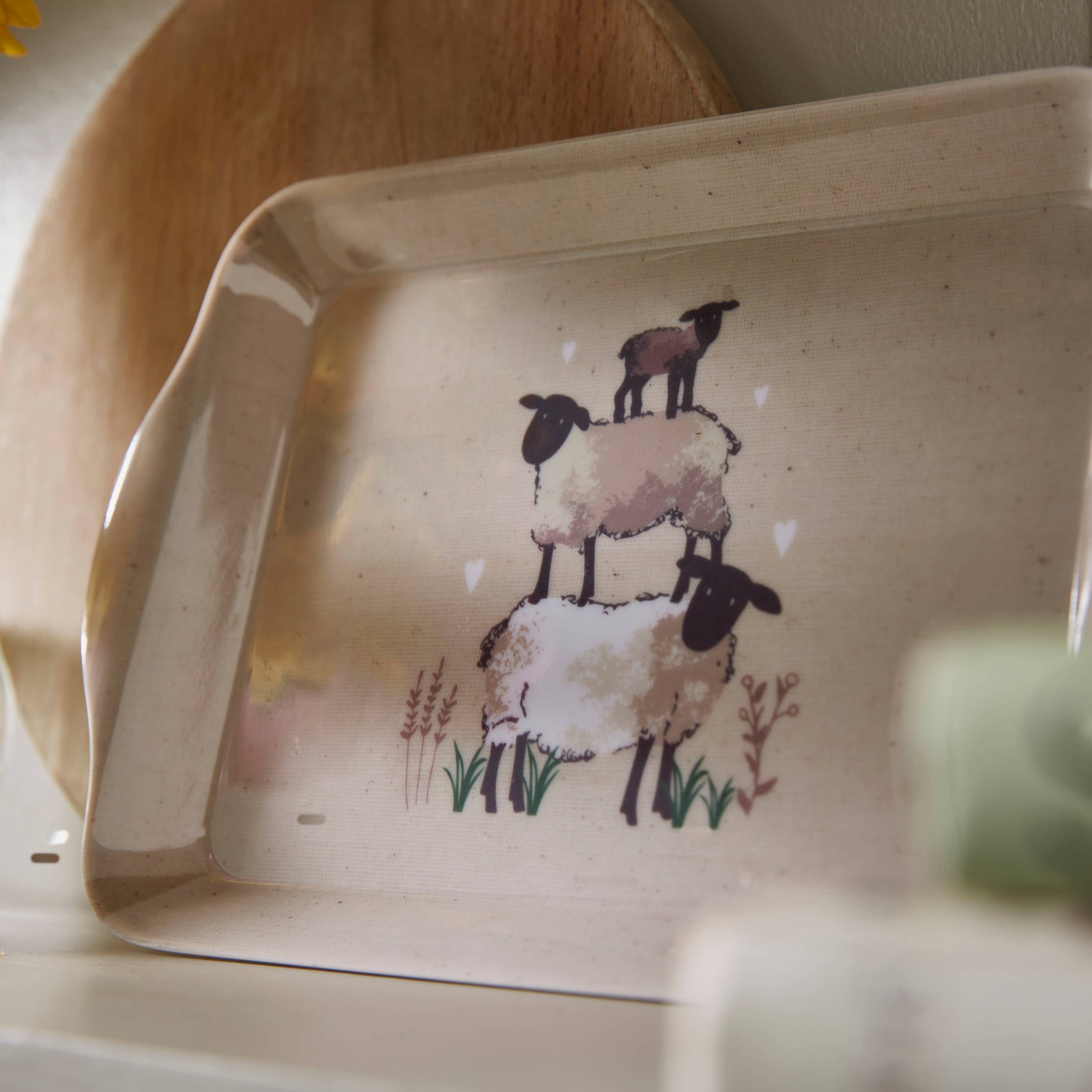 Beige Scatter Tray Highland Sheep for wholesale on Faire0