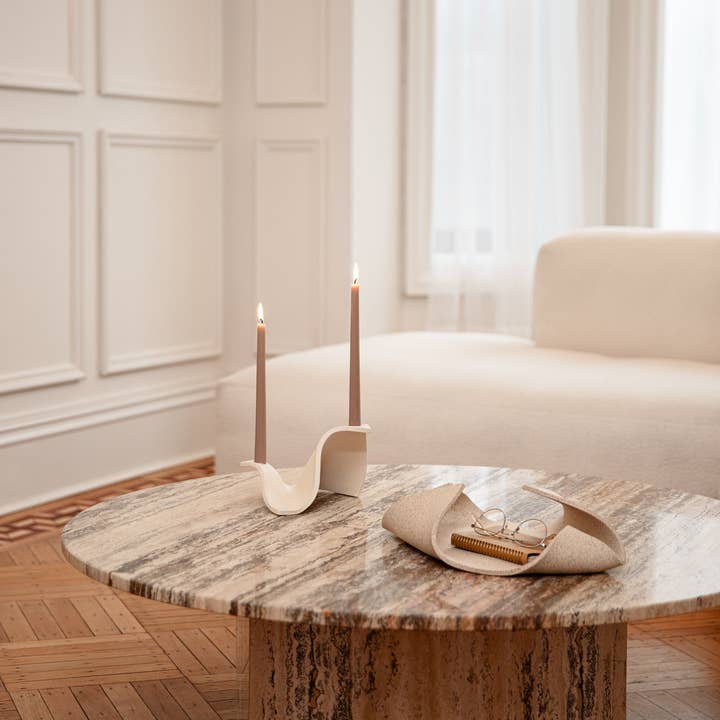 Virginia Sin - Vendita all'ingrosso Portacandele - Candelabro a drappeggio, osso1