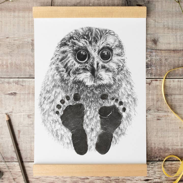 Baby Ugle Footprint Kit for engroshandel hos Lucy Coggle Designs