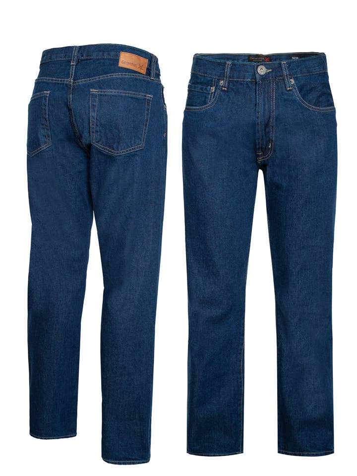 Jeans in denim a gamba dritta da uomo (HF-5010-RBL) per la vendita all'ingrosso da parte di Generation XYZ