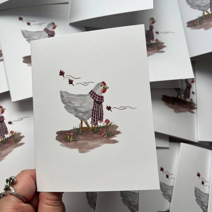 Megan Lindsey Illustration - Wholesale Everyday Greeting Card - Fall Hen Greeting Card