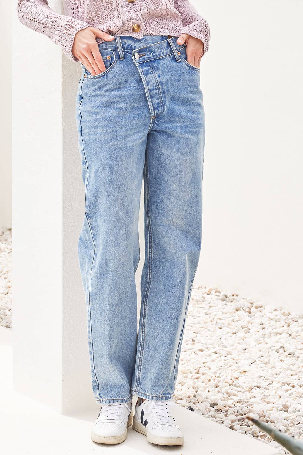 Bluivy - Wholesale Jeans - Women's - DENIM ASYMMETRICAL WAIST STRAIGHT LEG JEANS16