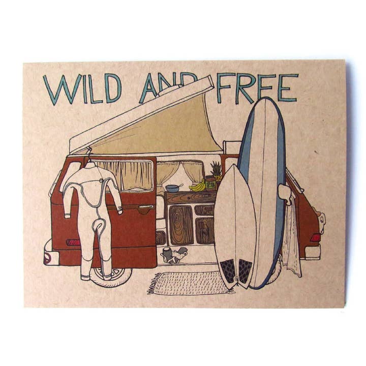 Surf Van Karte für den Großhandel von Wild Life Illustration Co.