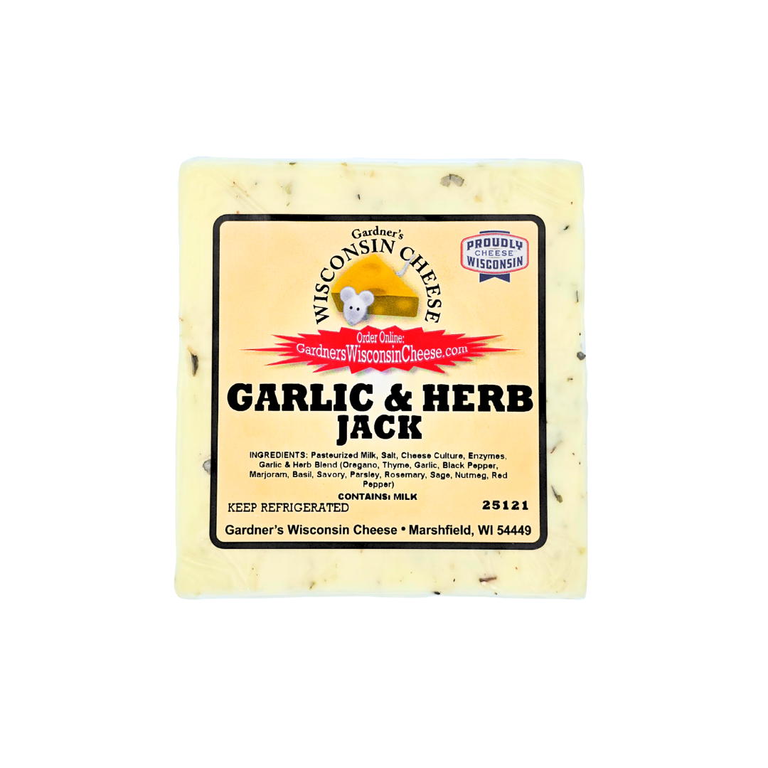 Gardner's Wisconsin Cheese and Sausage - Wholesale Cheese - Garlic & Herb Jack2