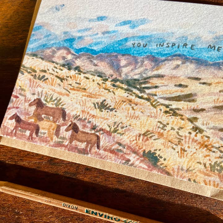 Little Salt Wagon - Wholesale Encouragement Card - You Inspire Me Horse Western Landscape Coastal Cowgirl Card