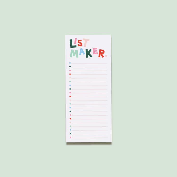 Notepad - 2025 Holiday List Maker - 8.5x3.5” for wholesale by Joy Creative Shop