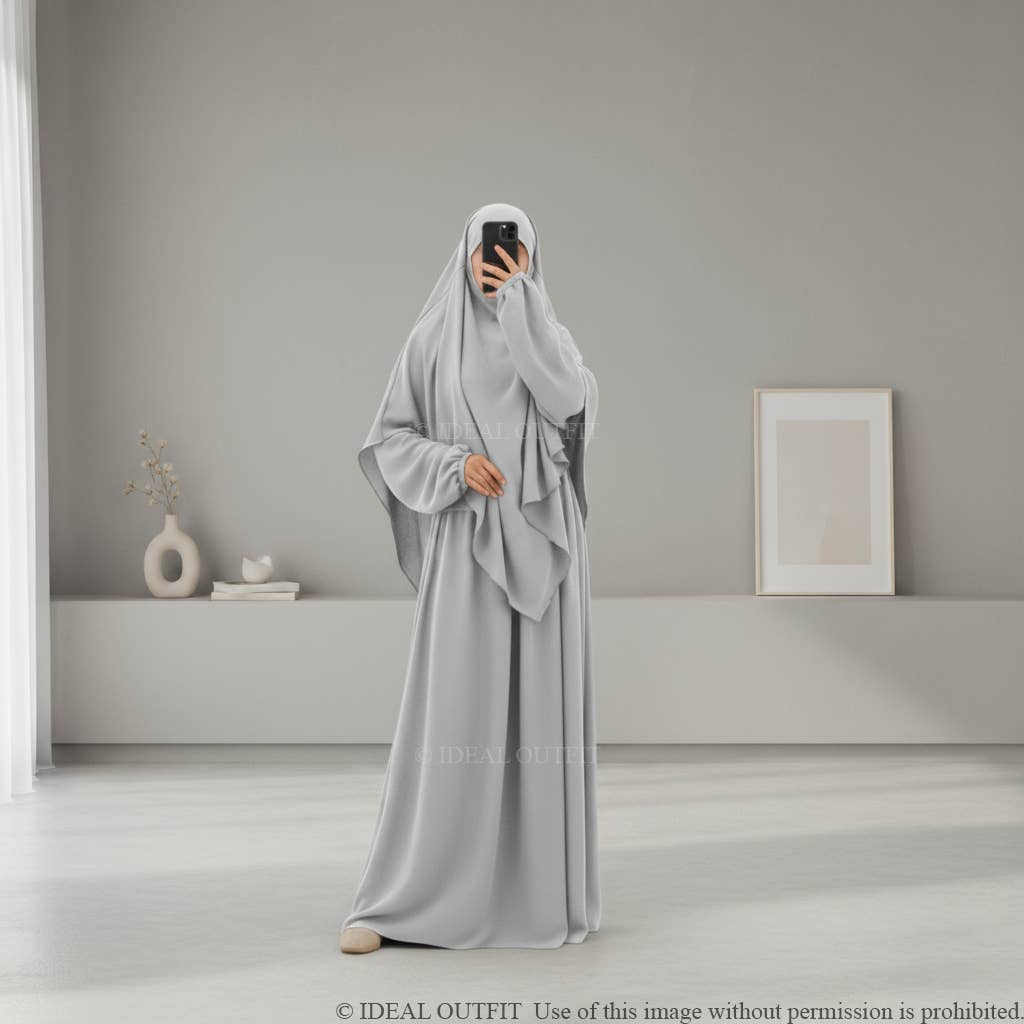 IDEAL OUTFIT - Wholesale Kaftan - Dames - 2-delige khimar en abaya set in jazzstijl ref:e2326+2501jazz60