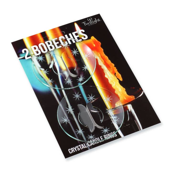 Twilight Collection - Wholesale Candle Holder - Bobeche Glass Candle Ring 2-Pack | Stars
