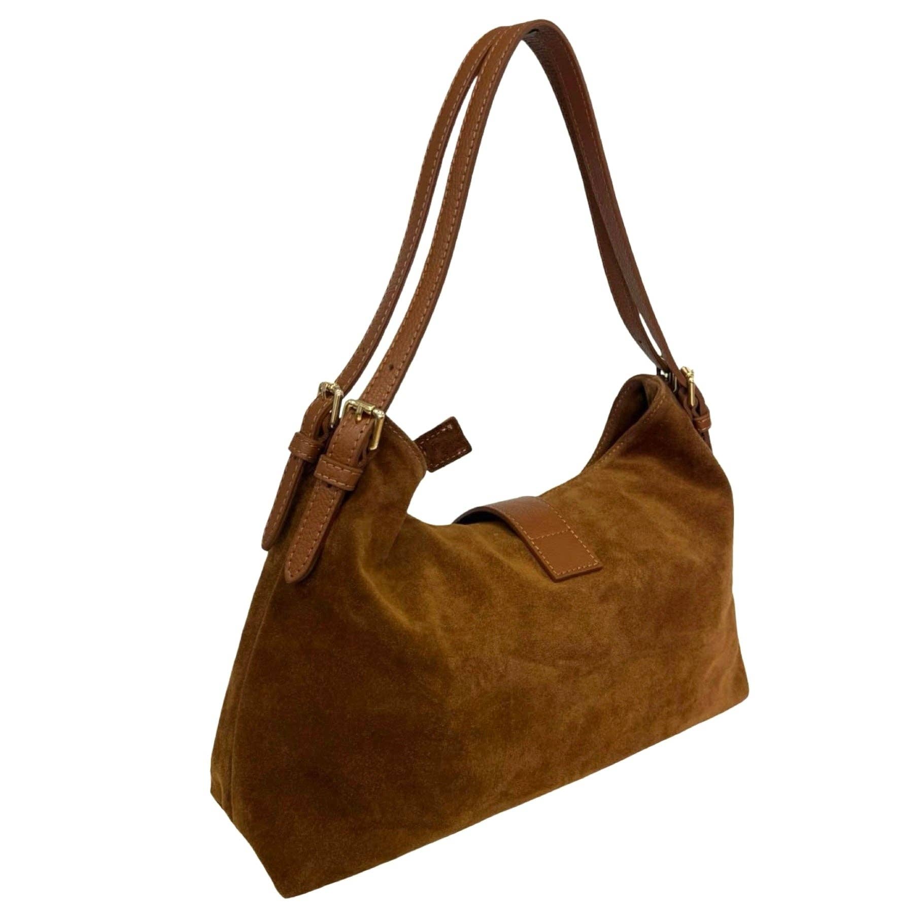 MODARNO - Venta al por mayor Bolso con correa - Mujer - Modarno Bolso bandolera de auténtica piel de ante 35x11x24 cm2