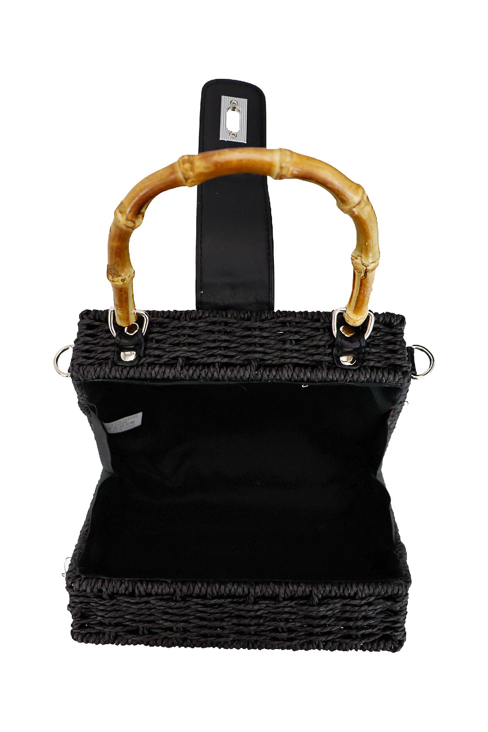 Cap Zone – Engroshandel Messenger bag – Kvinder – Mock Bambushåndtag Kubisk Rattan Strandtaske3