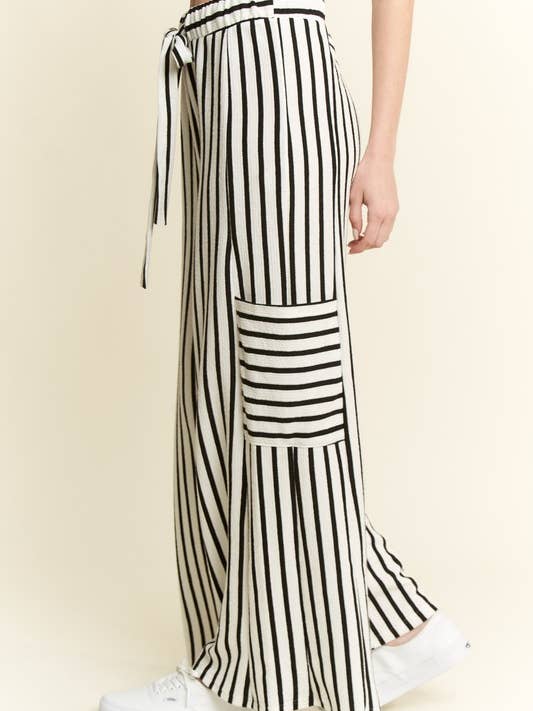 JADE BY JANE - Wholesale Pants - Women's - STRIPE WIDE LEG PANTS32