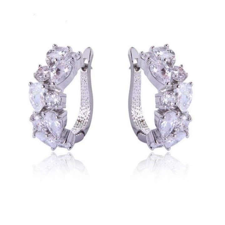 Créoles Émeraude Blanc para venta al por mayor de Jade & Julie