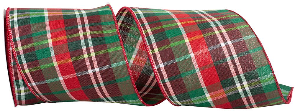 RELIANT RIBBON - Wholesale Ribbon - Gift Wrapping - Grand Christmas Plaid Tradition Value Wired Edge Ribbon