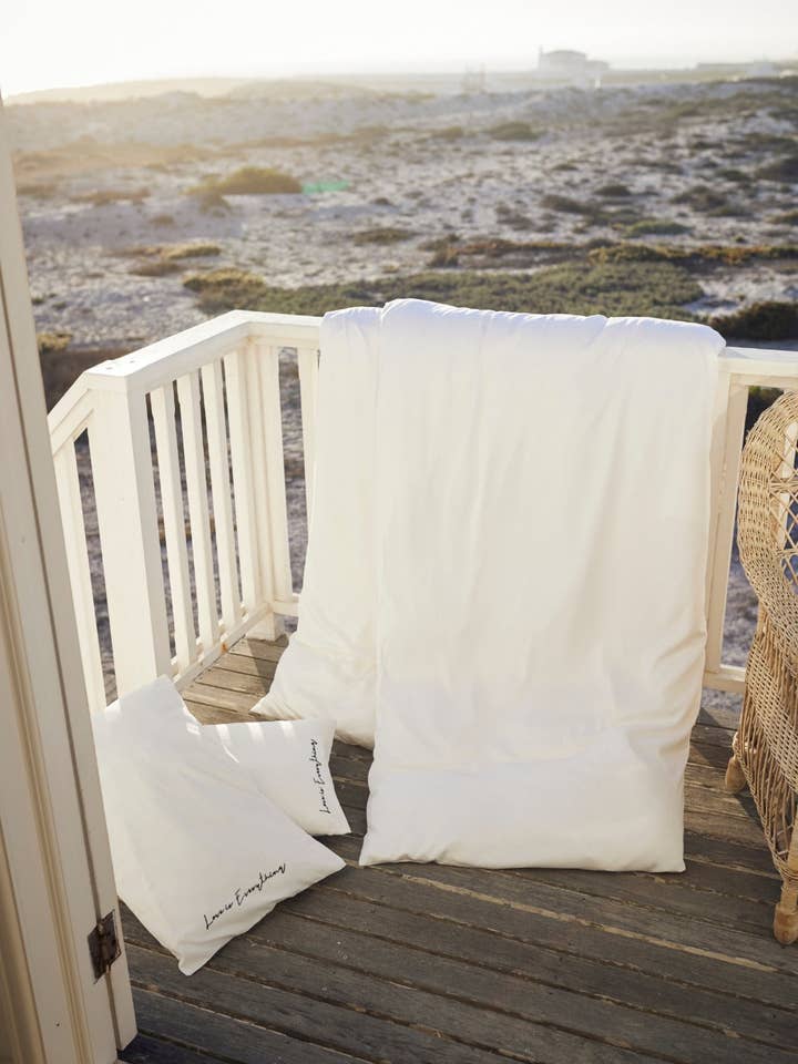 "Love is Everything" Luxury Bamboo Bedding for wholesale by Om & Ah London