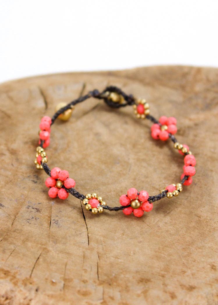 Bali Queen - Wholesale Anklet - Crystal Flower Anklet 5 Pack18