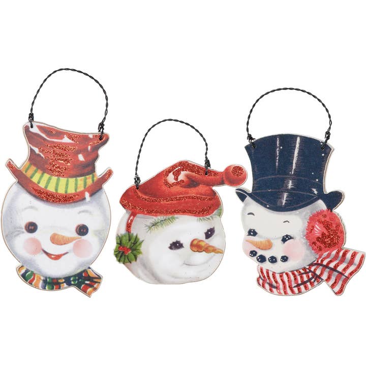 Primitives by Kathy - Wholesale Ornament - Vintage Snowmen Ornament Set