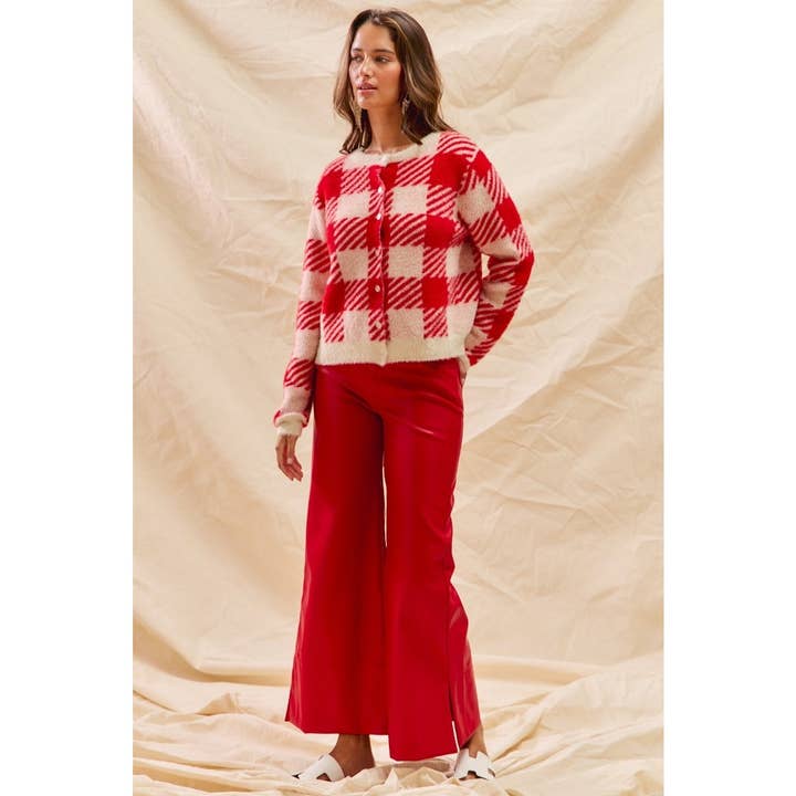 IVE - Vendita all'ingrosso Pantalone - Donna - Pantaloni natalizi a vita media in finta pelle4