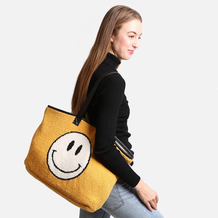 Fashion City - Vente Tote bag – femme - Sac fourre-tout de luxe doux à imprimé Happy Face3