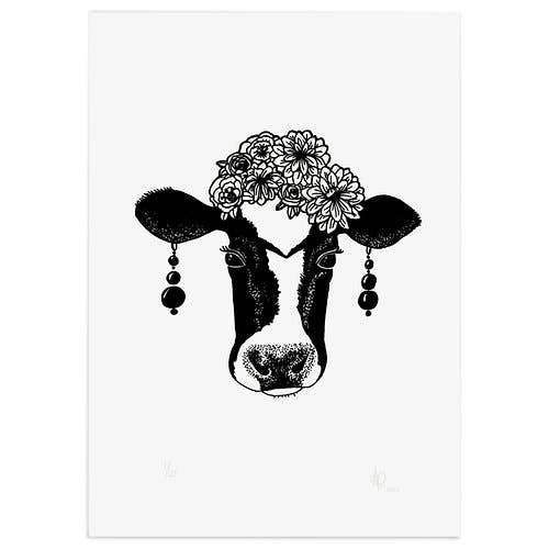 Limited Edition screen print Friesian Kahlo for wholesale by amesea