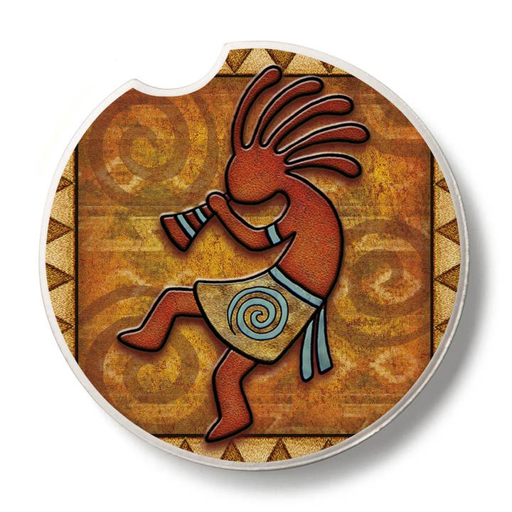 Posavasos de piedra absorbente para coche «Kokopelli» de Thirstystone para venta al por mayor de CounterArt/Highland Home/Thirstystone/CoasterStone