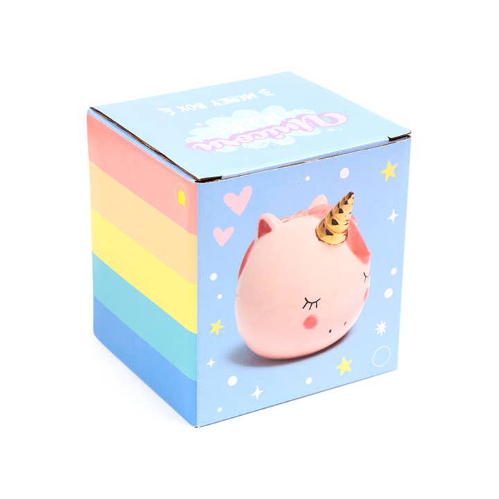 Puckator Ltd - Wholesale Money/piggy bank - Enchanted Rainbows Unicorn Pink Ceramic Money Box2
