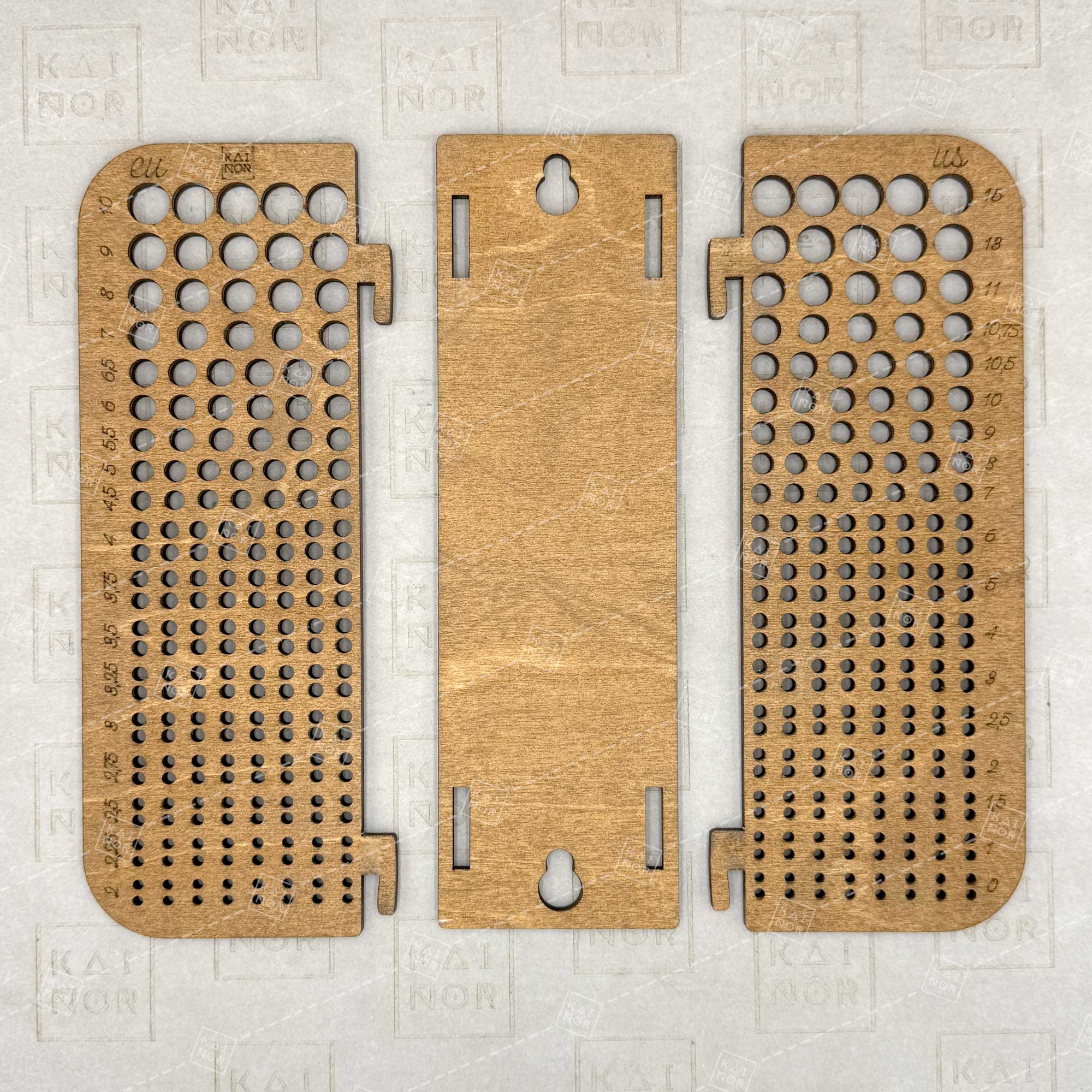 Kainor - Wholesale Knitting/Crochet Supplies - Knitting needle organizer 2-10mm EU/US Sizes Brown1