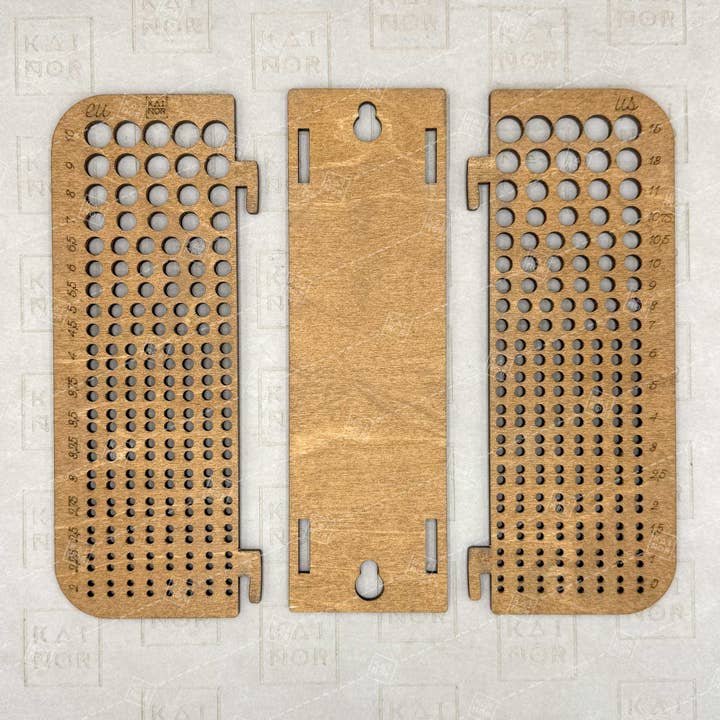 Kainor - Wholesale Knitting/Crochet Supplies - Knitting needle organizer 2-10mm EU/US Sizes Brown1