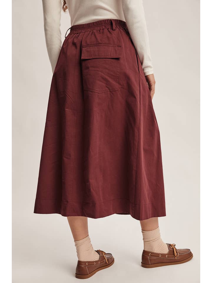 Forte - Wholesale Skirt - Women's - Pleated A-Line Midi Skirt FSK000118