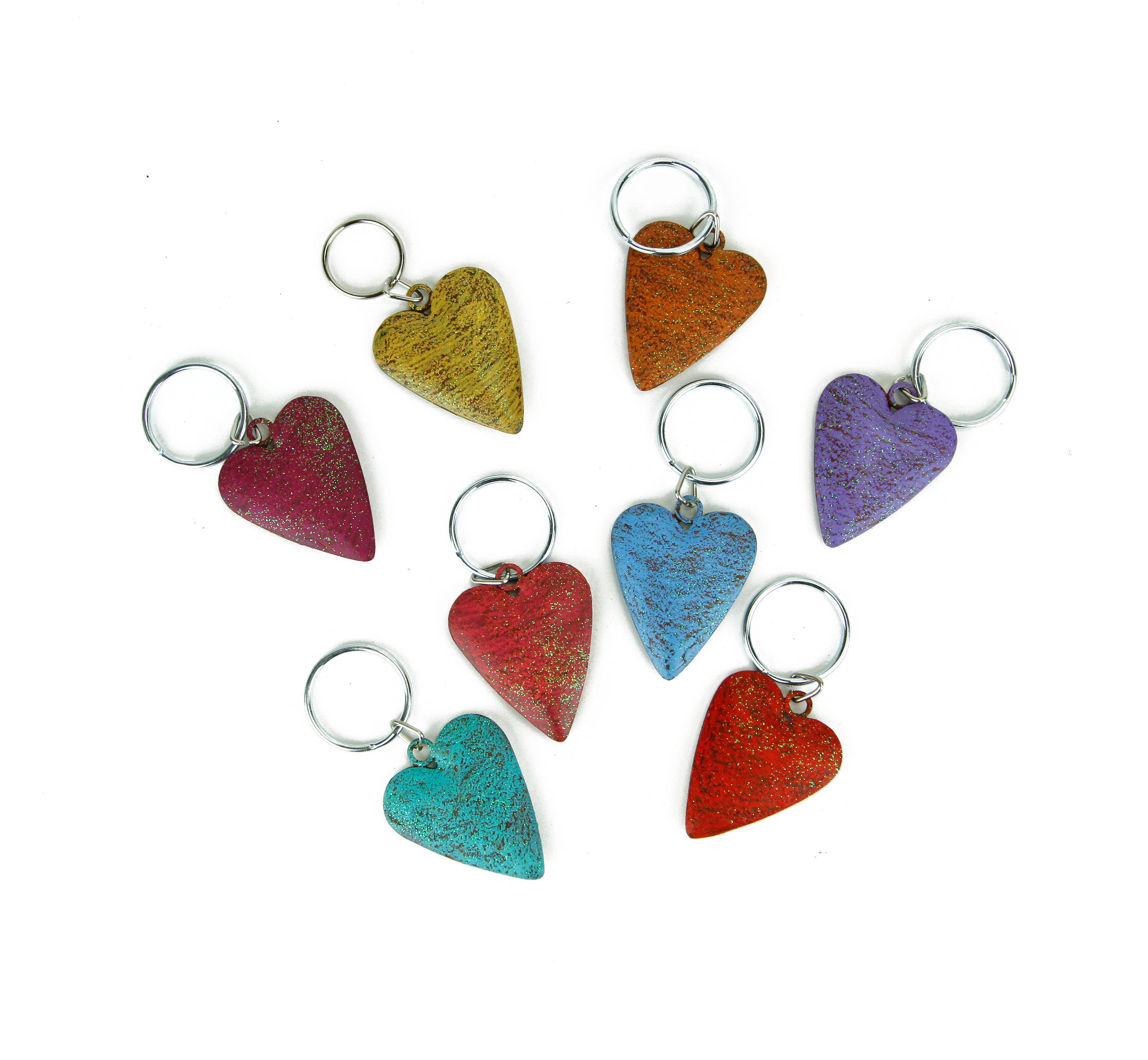 Whimsies - Wholesale Keychain - Unisex - Heart Keychain metal art accessories Valentines recycle USA4
