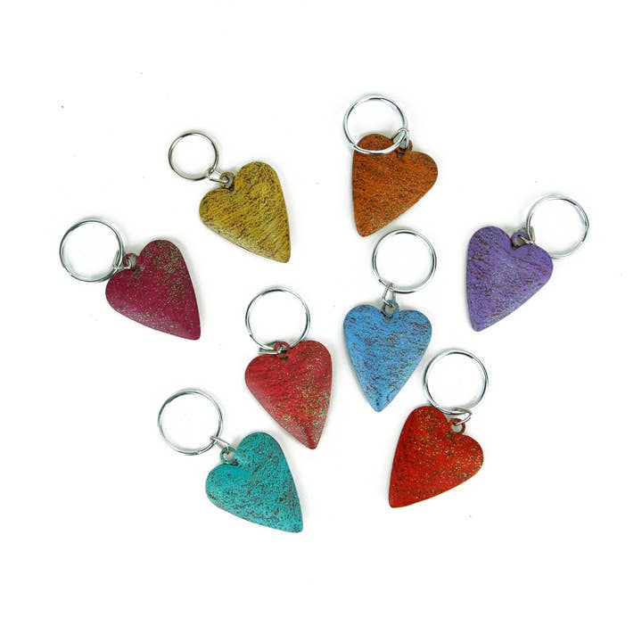 Whimsies - Wholesale Keychain - Unisex - Heart Keychain metal art accessories Valentines recycle USA4