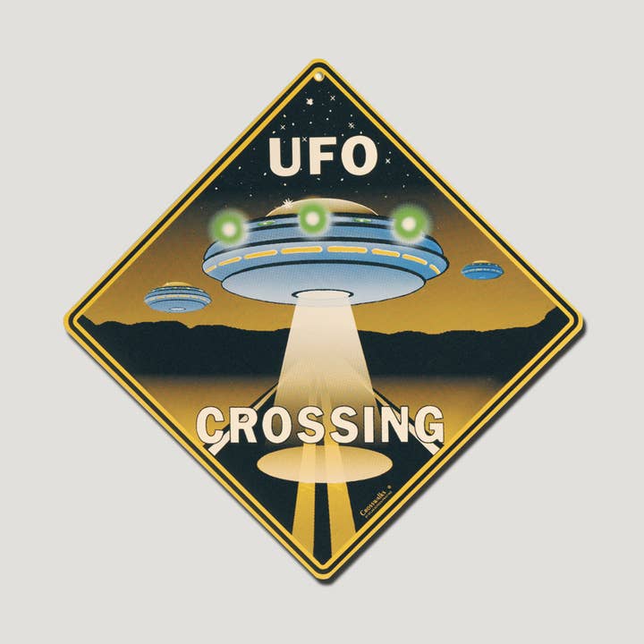 Panneau en aluminium UFO Crossing de 12 po x 12 po (Glows in the Dark) pour la vente par Atlas Screen Printing