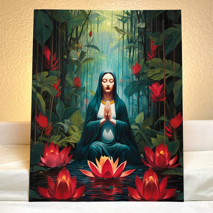 Spiritual Art Supply – wholesale Konsttryck – Maria Jesu mor Rosenkrans konstaffisch, P-RCVM3 Konsttryck1