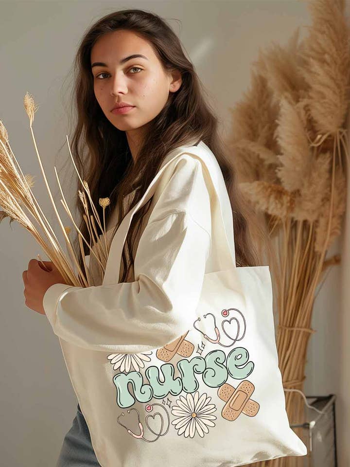 Fashion Graphic Tote Bag | Nurse for wholesale by Khristee