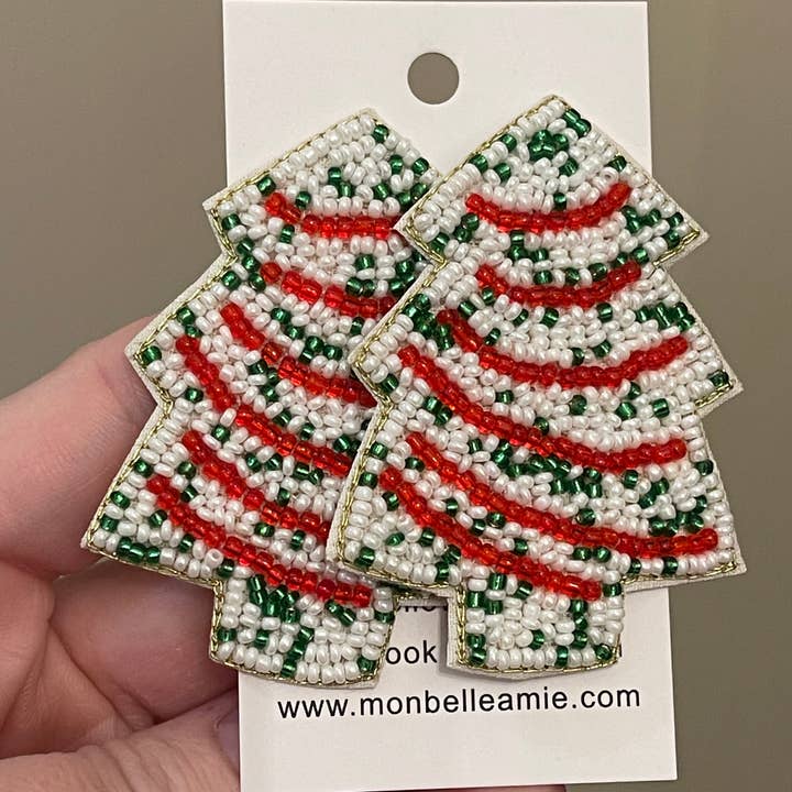Christmas Tree Cake Earring Oversized Studs for wholesale by Mon Belle Amie