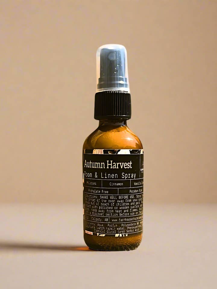 Spray pour chambre et linge Récolte d'automne | Mélasse + Crème à la vanille + Clou de girofle pour la vente par Farmhouse Charm Candles Inc.
