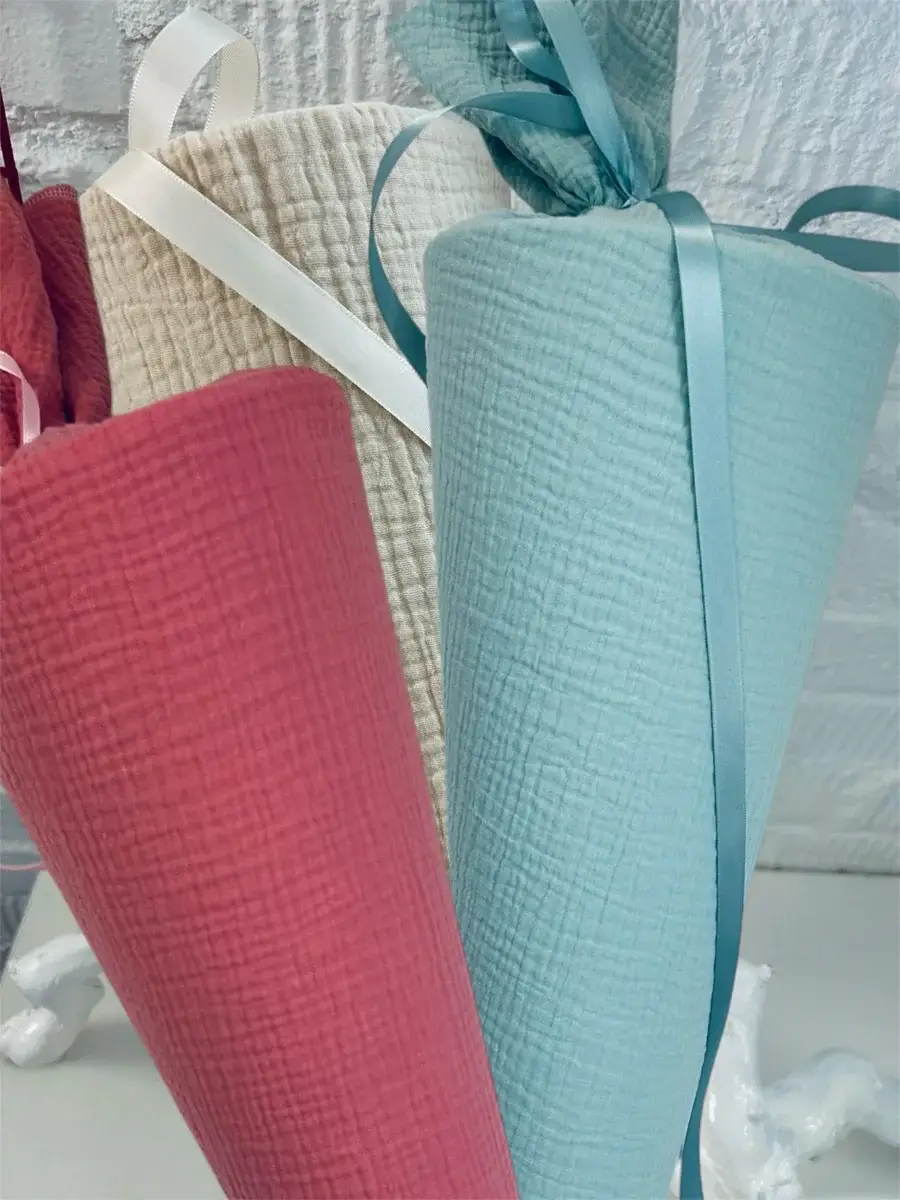 Küstenfieber® – Großhandel Partygeschenk – Musselin Schultüte Mint – Handmade – 35 cm / Ø 12 cm oder 708